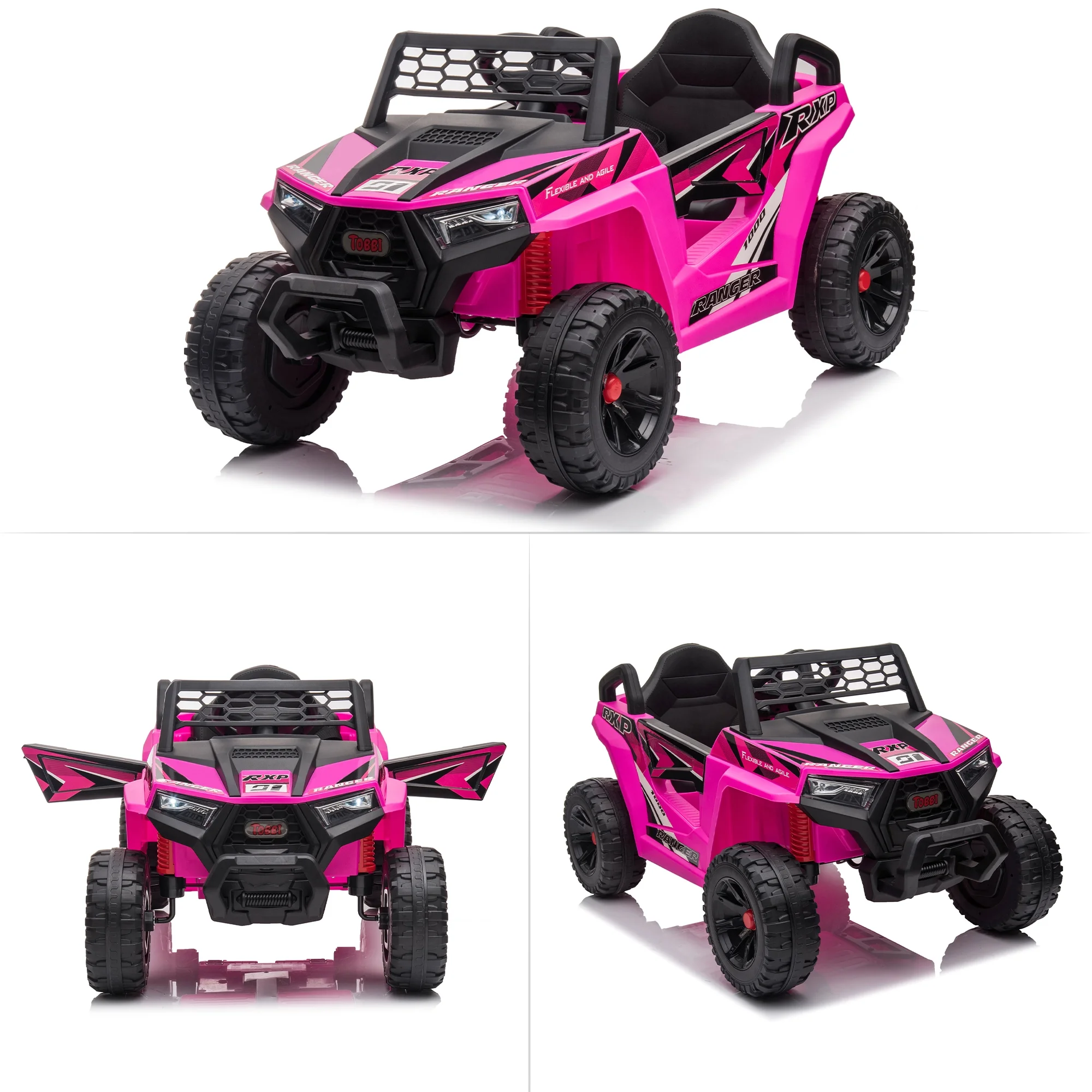 TOBBI 12V Kids Electric off-Road UTV Truck Car Battery Powered Ride on Toys for Girls with LED Headlights, Music, Horn - Image 15