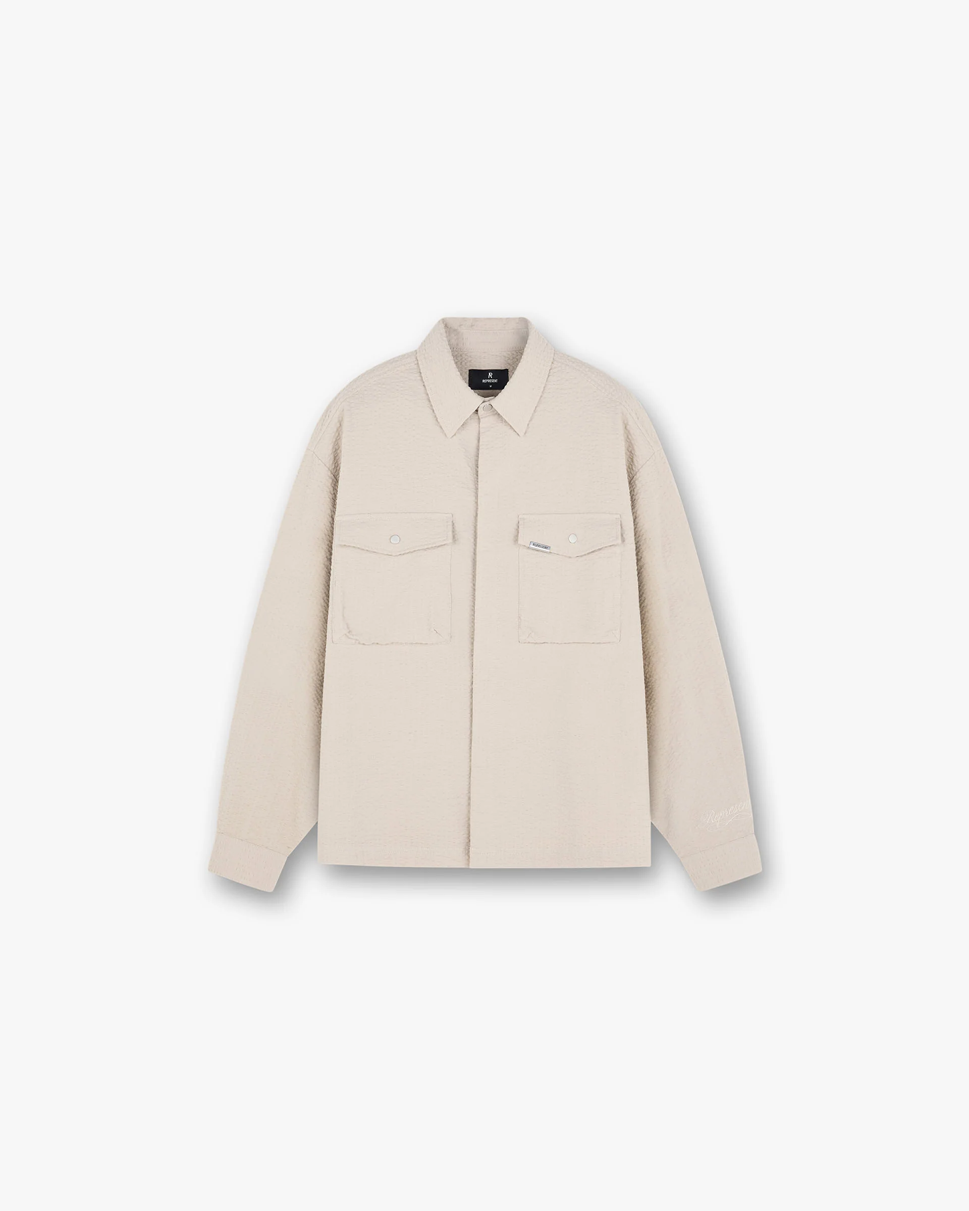 Textured Long Sleeve Shirt - Champagne