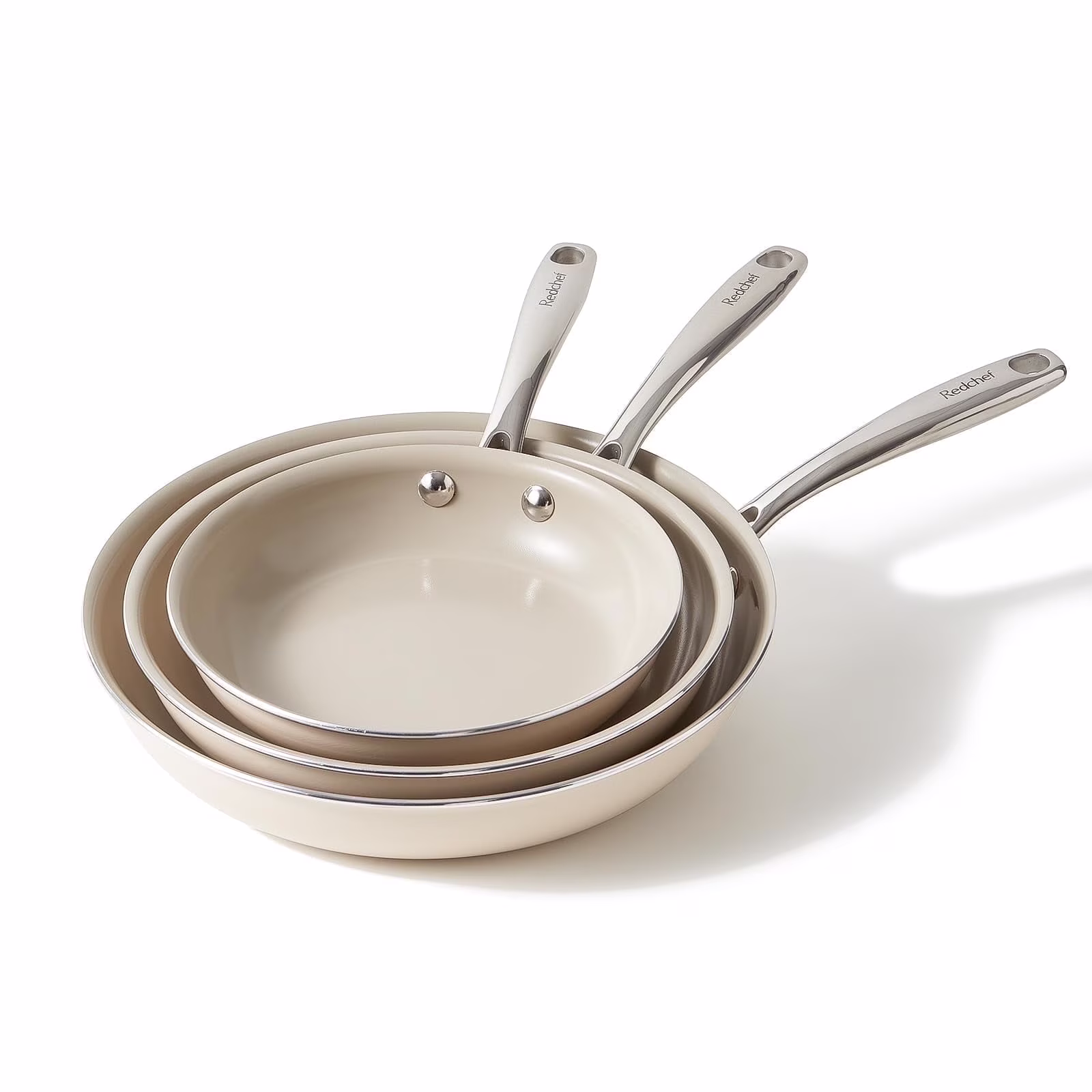 Redchef Non Stick Ceramic Frying Pan Set Ceramic Pans for Cooking Stainless Steel Handle - Image 3