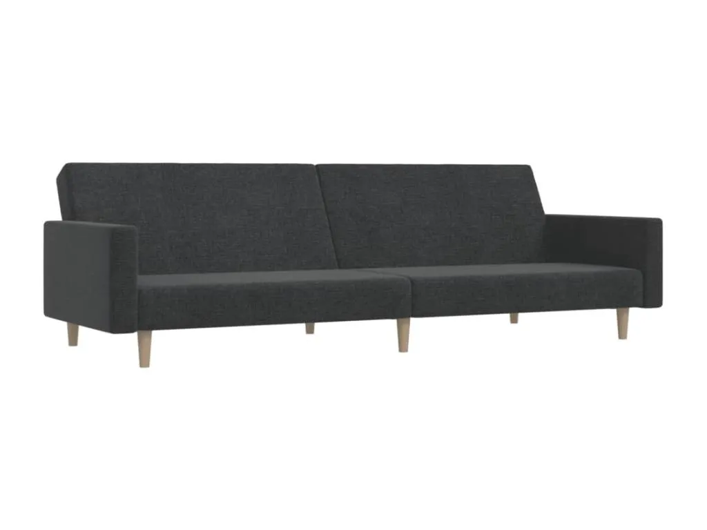 Sofá cama de 2 plazas tela gris oscuro qbxf90216
