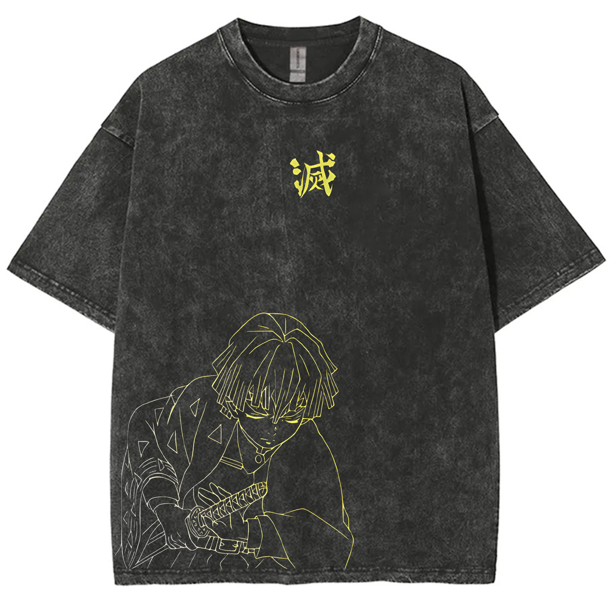 Vintage 3D Direct Inkjet Printed Washed Unisex T-Shirt| KNY