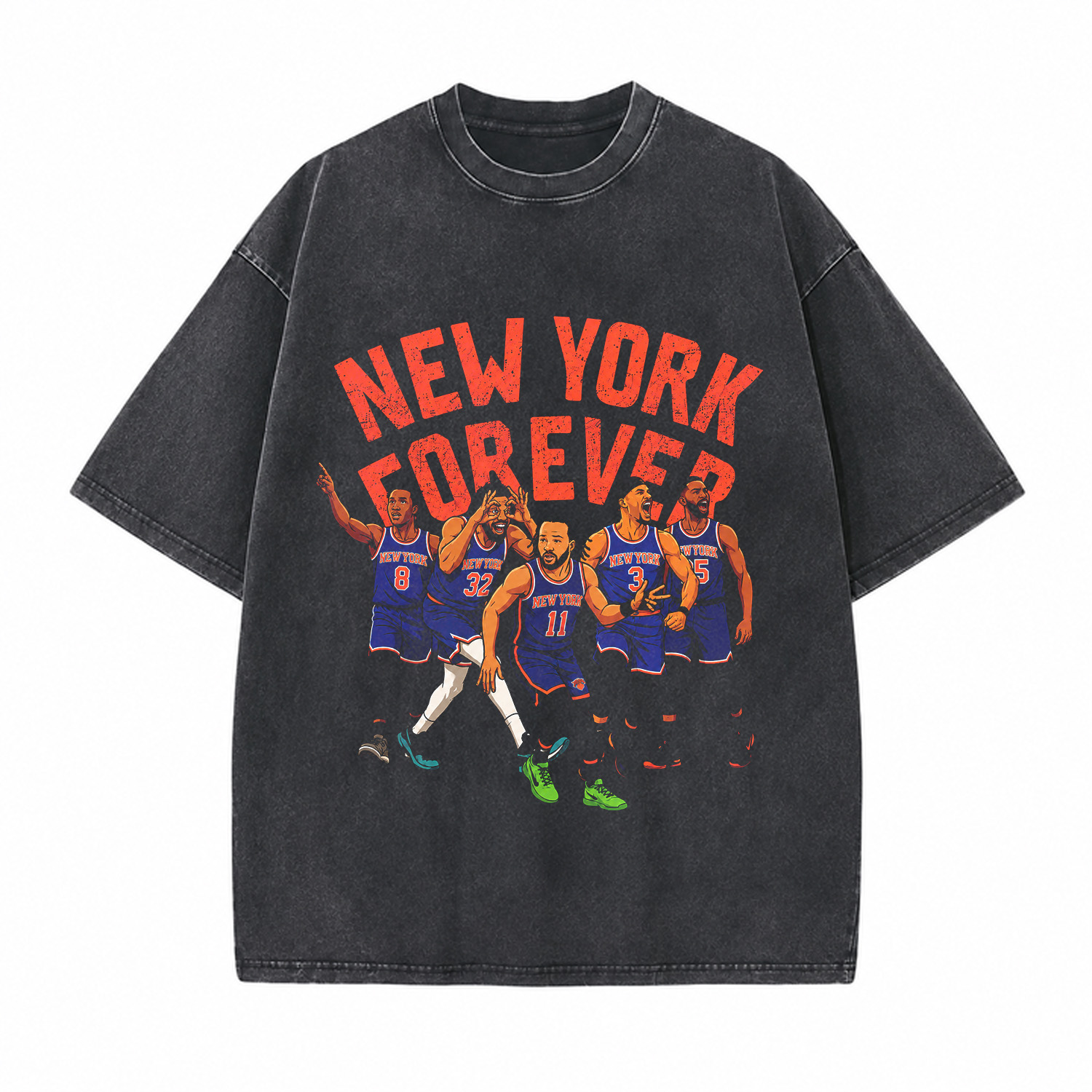 New York Forever Printed Unisex Washed T-Shirt