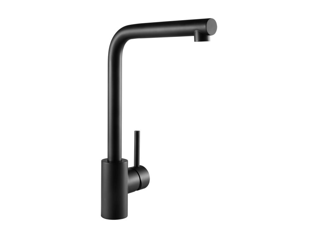 Casaplu Grifo de cocina giratorio de 360°, mezclador de fregadero con aireador extraíble, agua fría y caliente, grifo de fregadero de cocina NEGRO, modelo UE