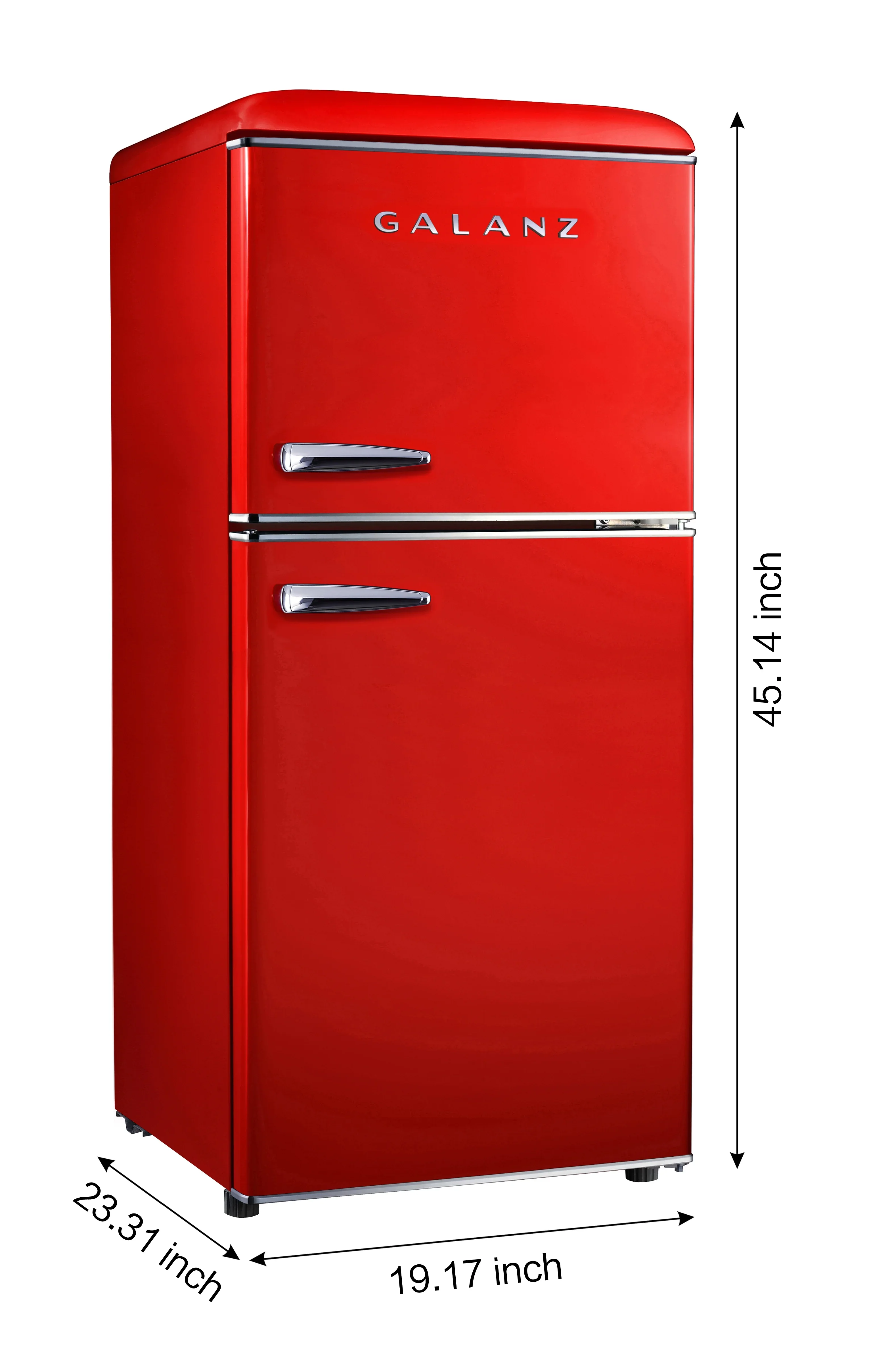 Galanz 4.0 cu ft Retro Two Doors Refrigerator, Red