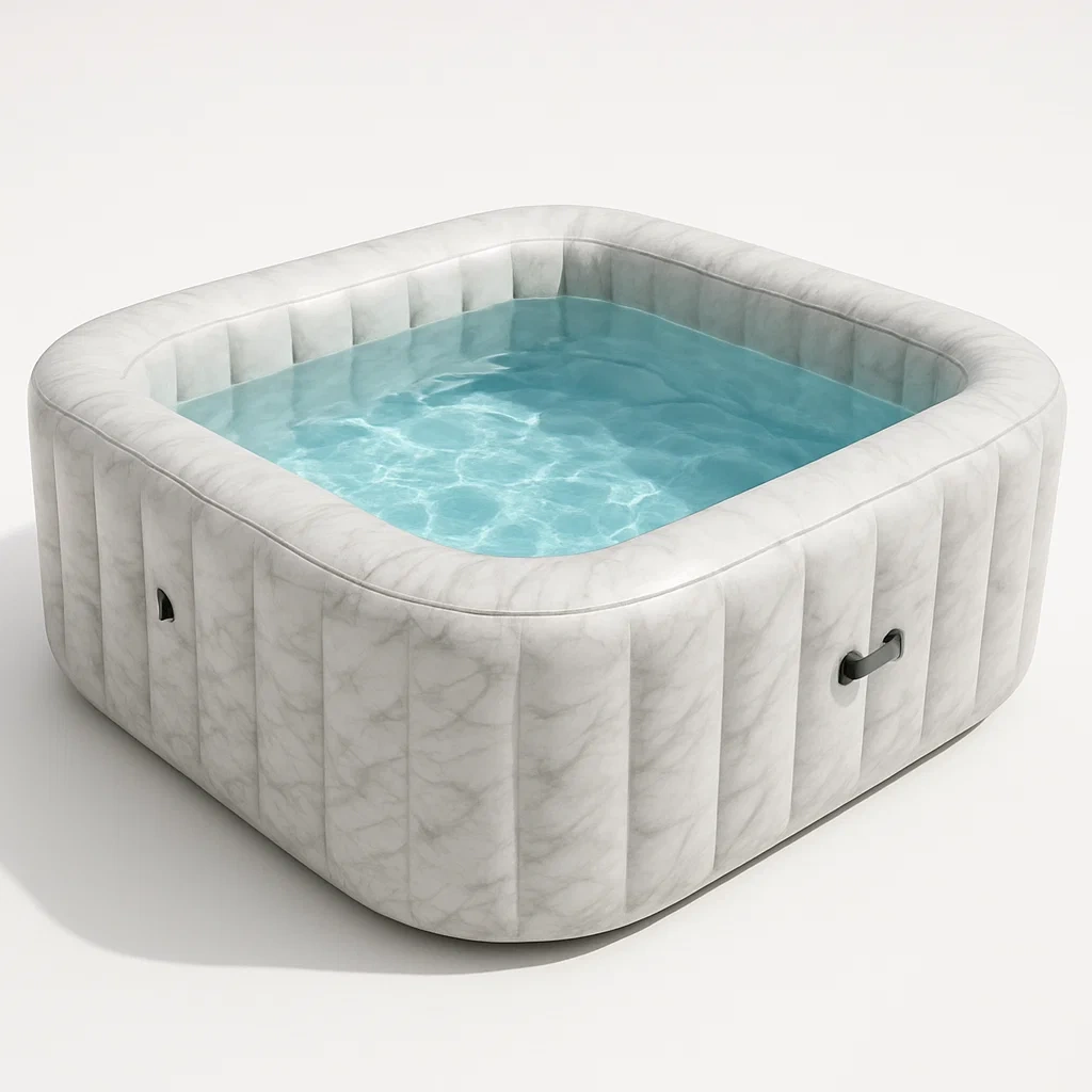 Spas hinchables 185x185x68 cm 4 plazas cuadrado blanco/gris yXNqspa339mn