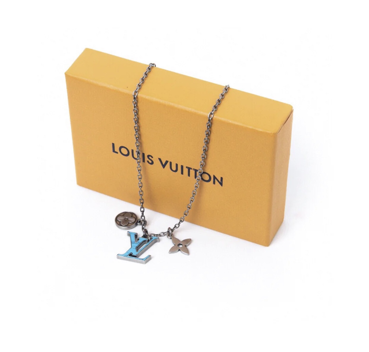 Louis Vuitton Blue LV Pendant Necklace - Original Replica Club