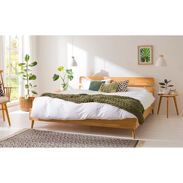 Cama de madera maciza de roble Escandi 2, 140 x 200 cm. / 160 x 200 cm. / 180 x 200 cm. | NordicStory