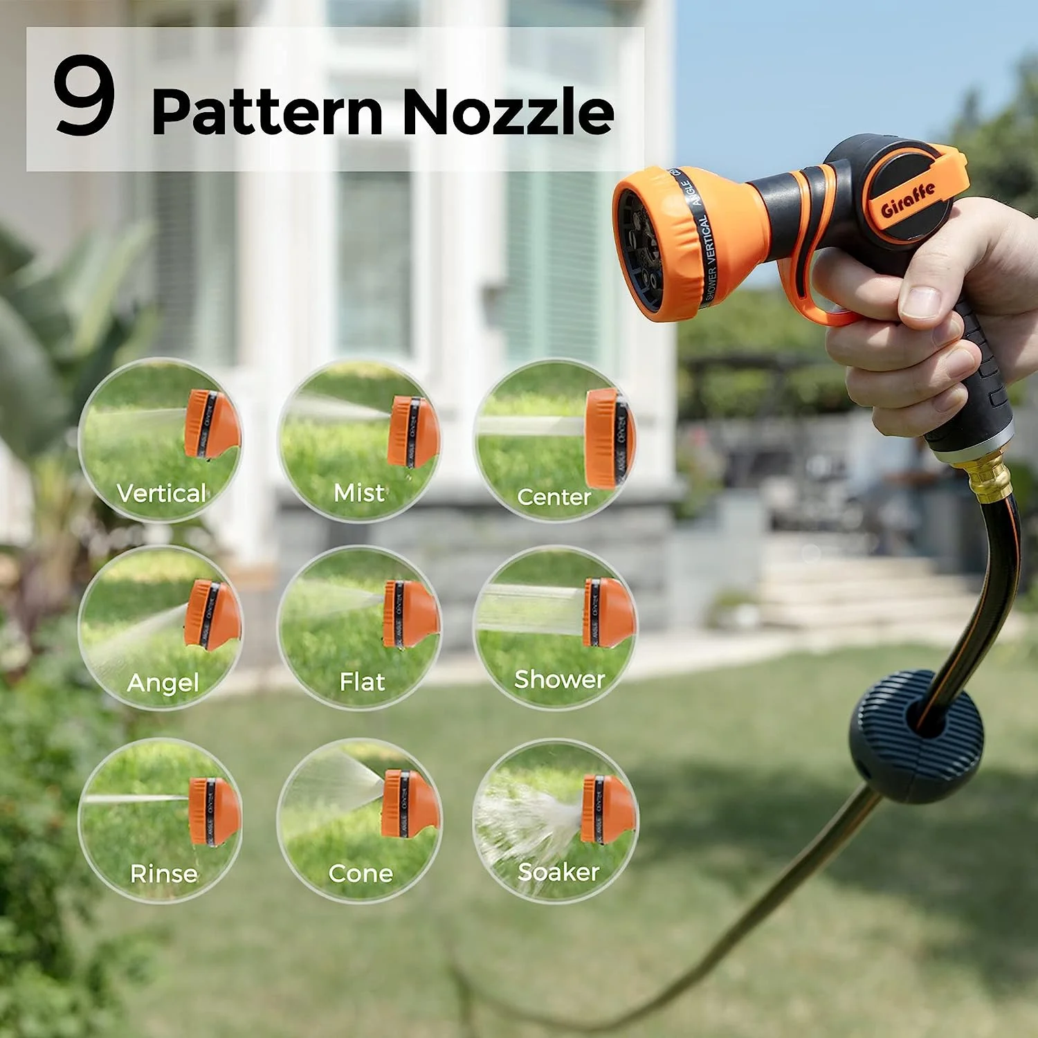 Giraffe Tools Retractable Garden Hose Reel with 1/2in-100ft Water Hose, Plastic Bracket, Wall Mounted, Dark Grey - Image 26