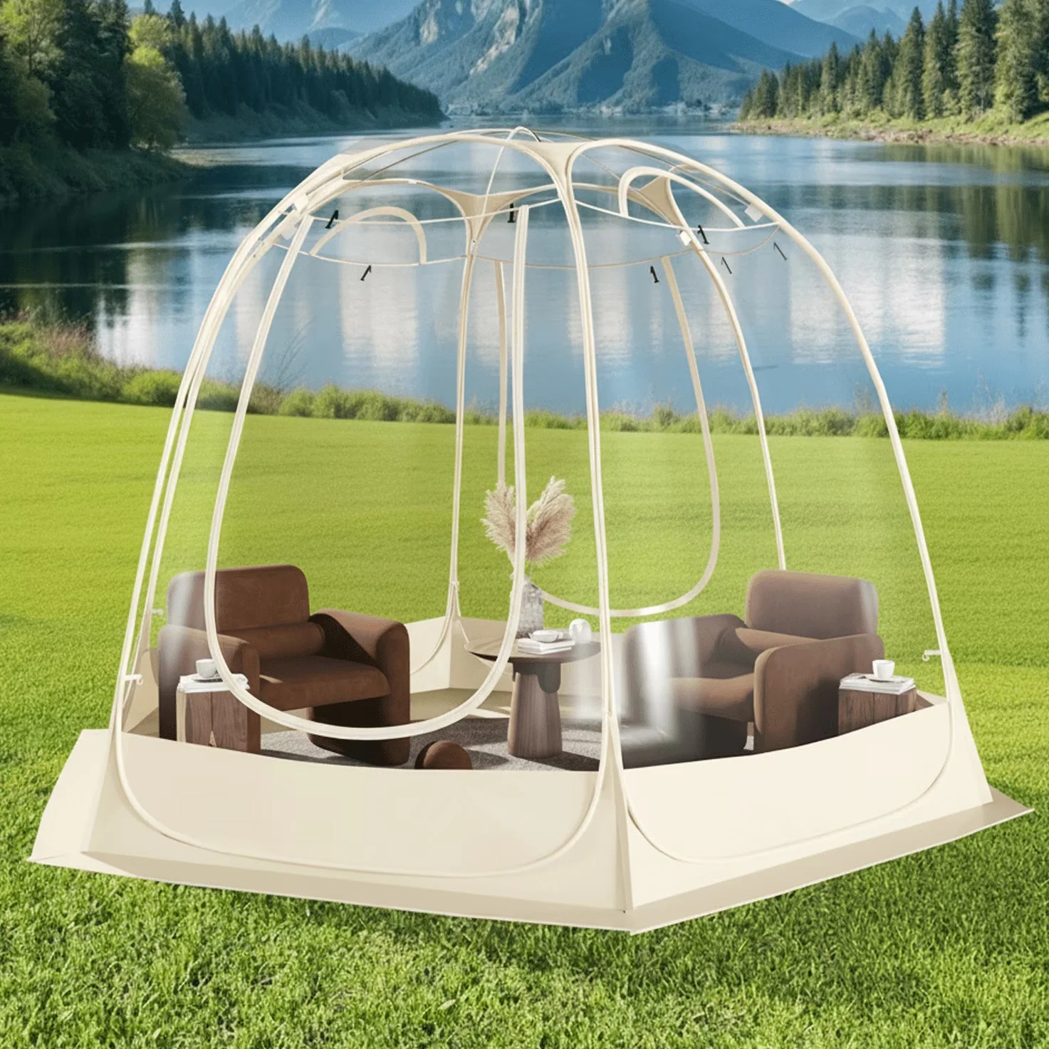 TABU Pop Up Bubble Sports Tent, Clear, 10 x 10 ft, 6-7 People