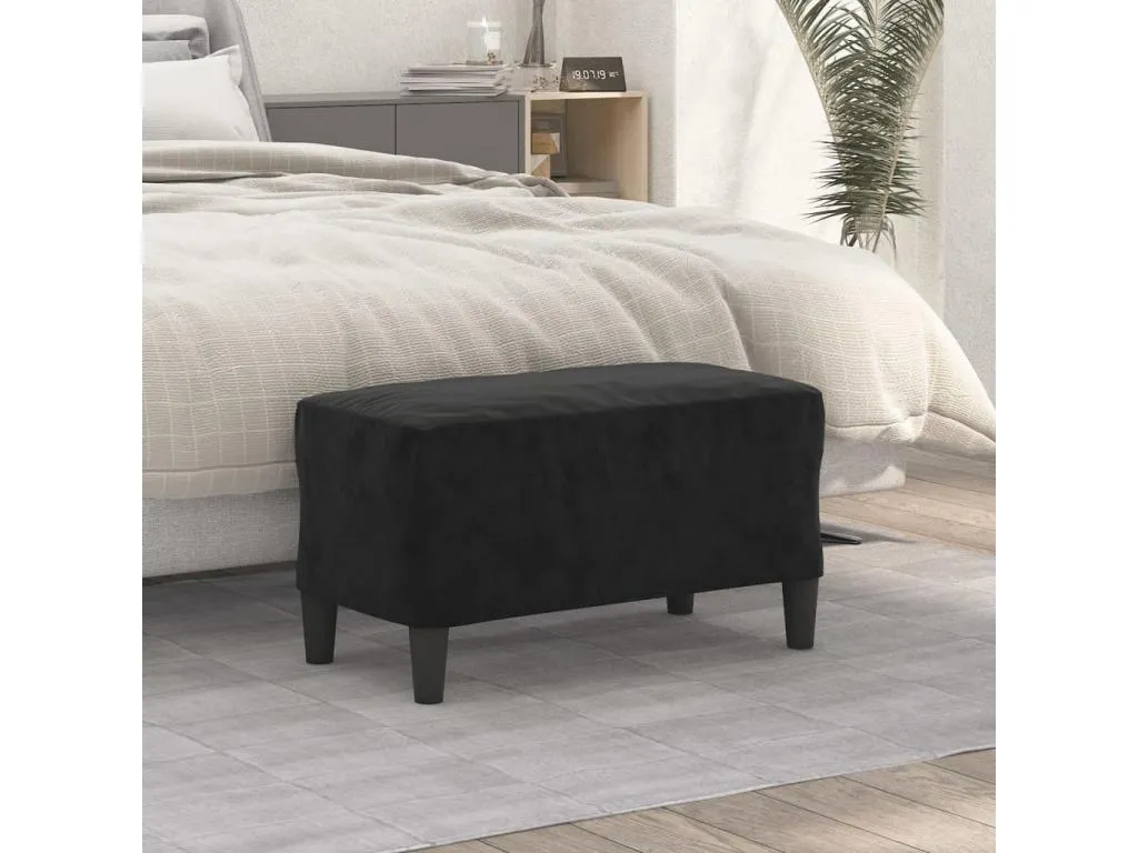 Banco negro terciopelo 70x35x41 cm estilo contemporáneo yzy3613847