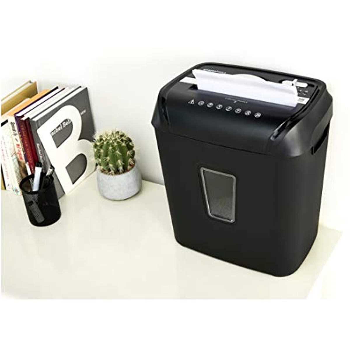 Amazon Basics 12-Sheet Cross-Cut Paper And Credit Card Home Office Shredder - Image 4 Amazon Basics 12-Sheet Cross-Cut Paper And Credit Card Home Office Shredder - Image 4