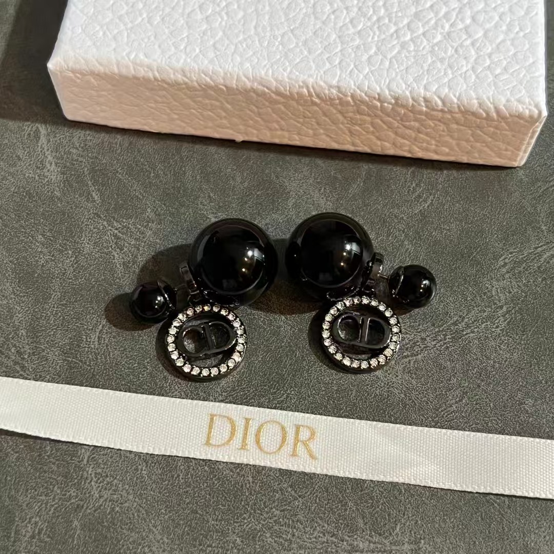 Dior Black Pearl CD Earrings - Original Replica Club