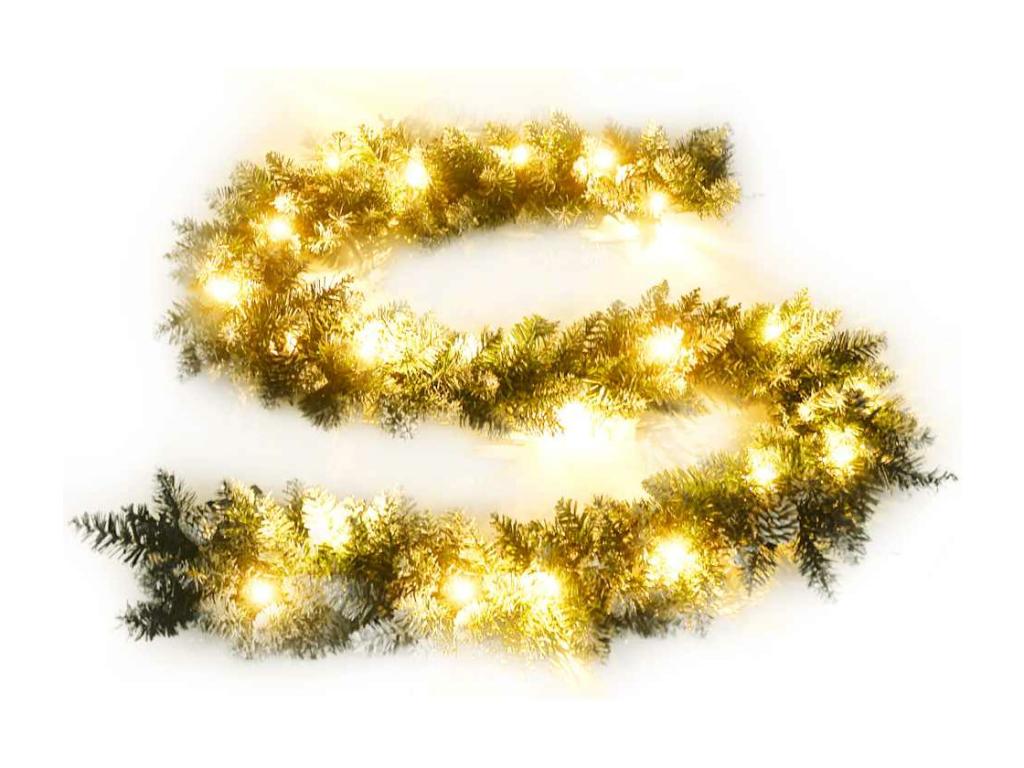 Guirnalda de Navidad con luces LED PVC verde 5,2 m