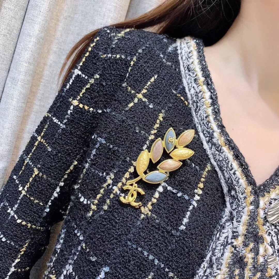 Chanel Multi Color Leaf Brooch - Original Replica Club