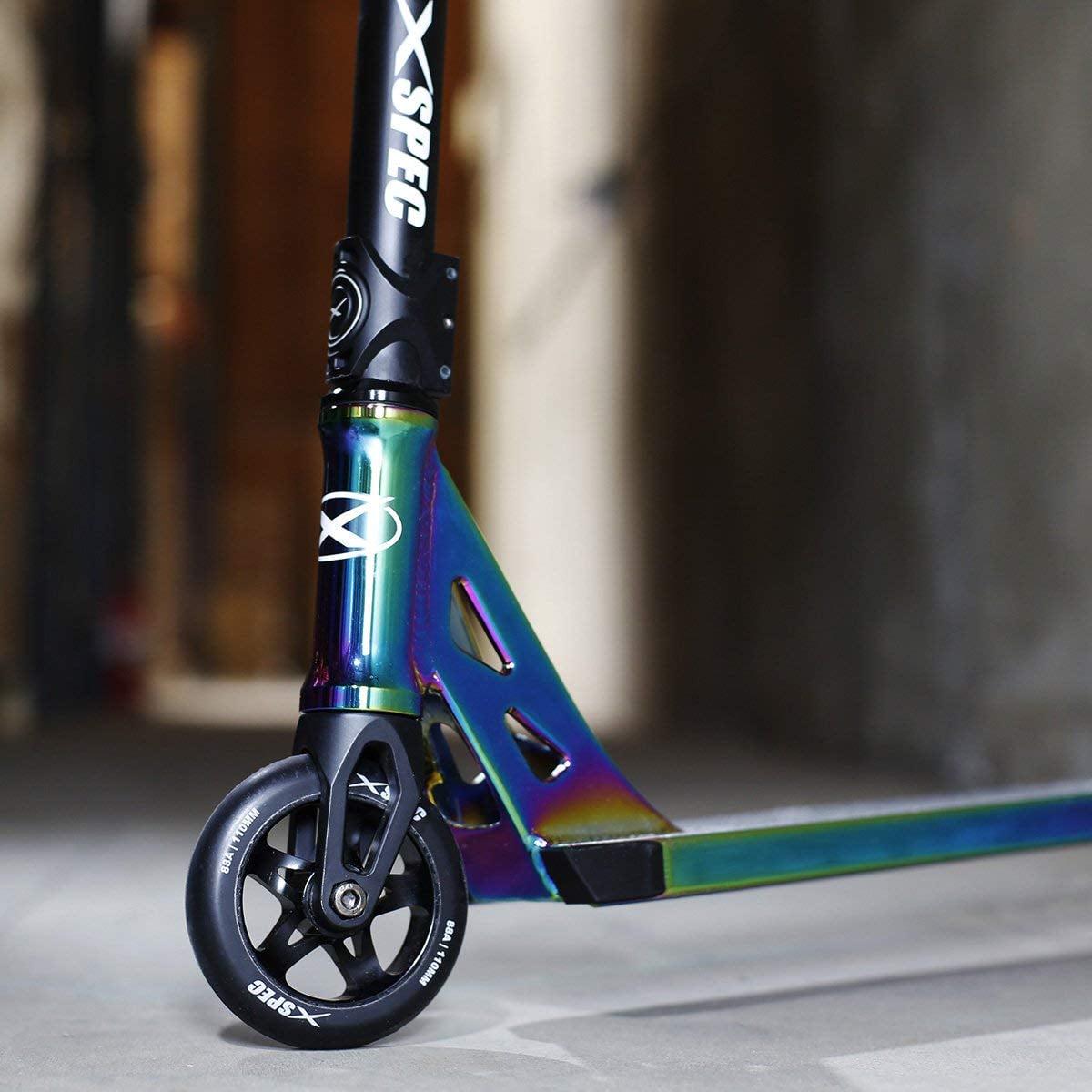 Xspec Oil Slick Neo Chrome Pro Stunt Kick Scooter. Rainbow Trick Scooter - Image 3