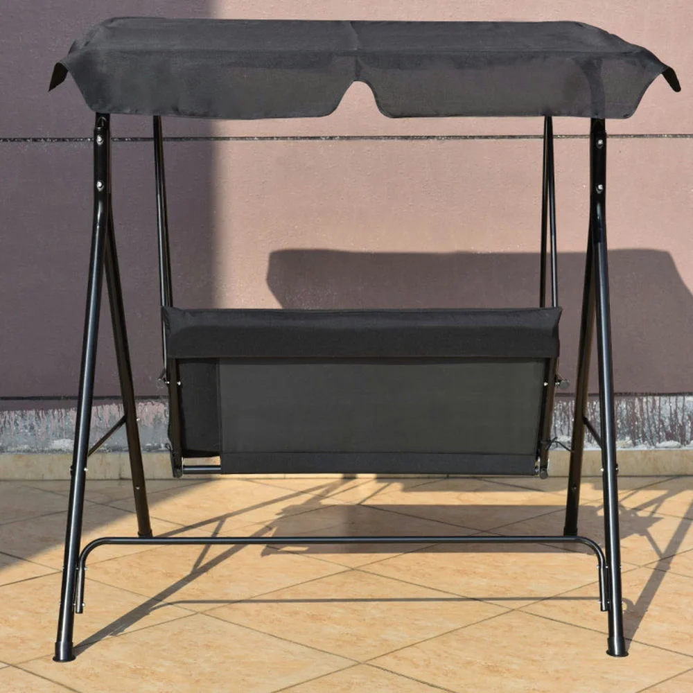 Topcobe Loveseat Cushioned Patio Steel Frame Swing Glider, Outdoor Patio Furniture for Balcony Garden Backyard -Black - Image 11