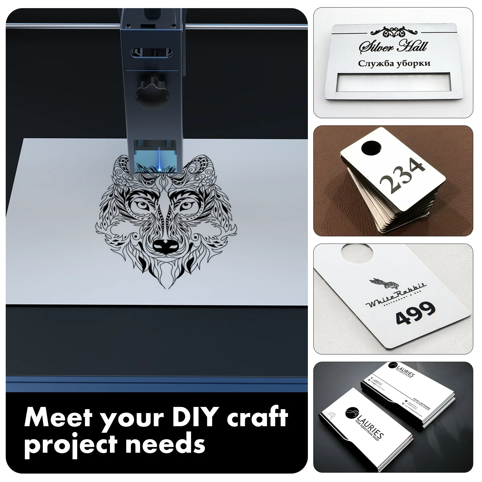 1.3mm White to Black Two-Tone Acrylic Sheet (4pcs)