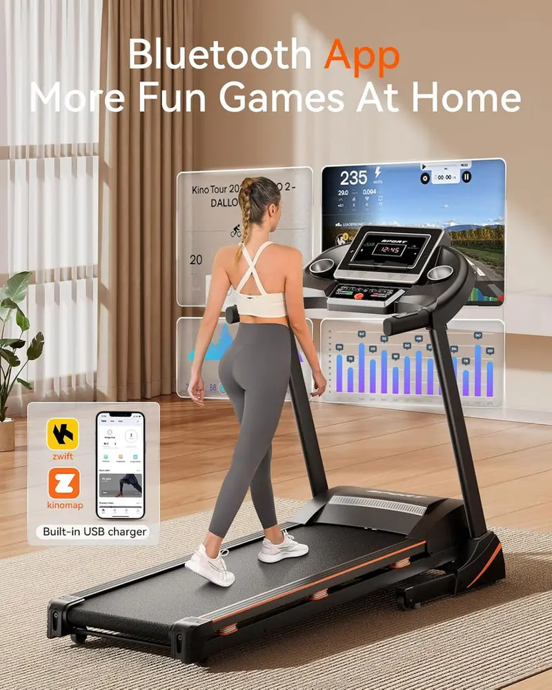 Foldable Home Treadmill With 3HP Motor, Auto Incline Adjustment And Bluetooth Connectivity - Image 4 Foldable Home Treadmill With 3HP Motor, Auto Incline Adjustment And Bluetooth Connectivity - Image 4