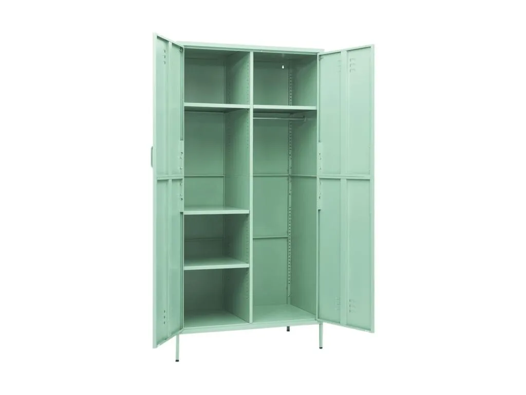 Armario de acero verde menta 90x50x180 cm 63272tkof