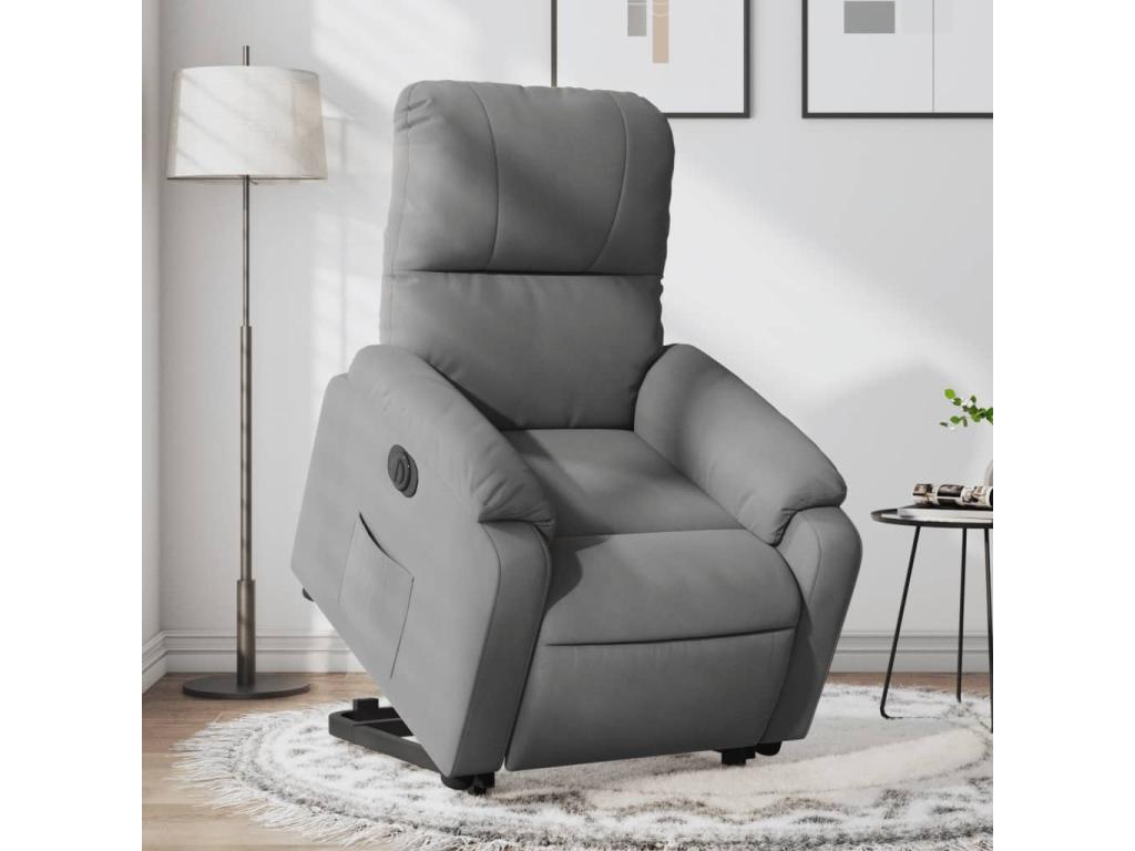 Sillón eléctrico reclinable elevable Nidolux microfibra gris