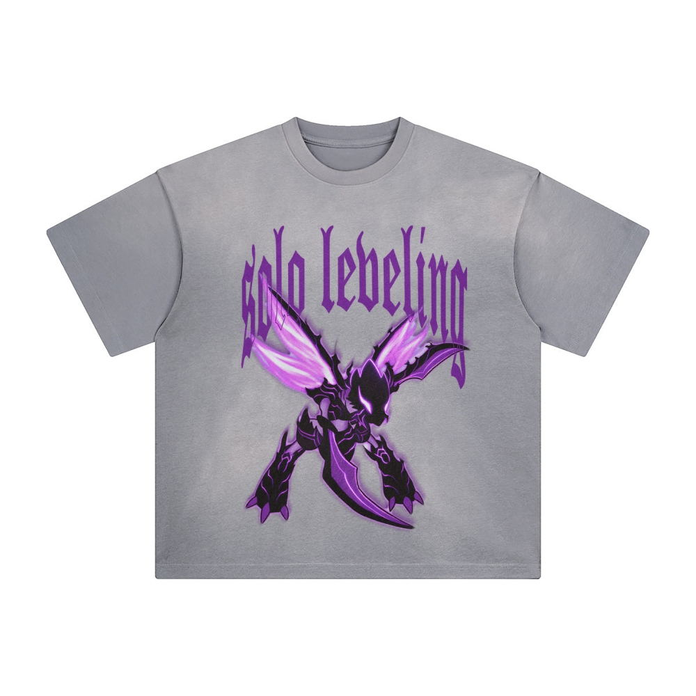 Unisex Anime Inspired Washed  Vintage T-Shirt