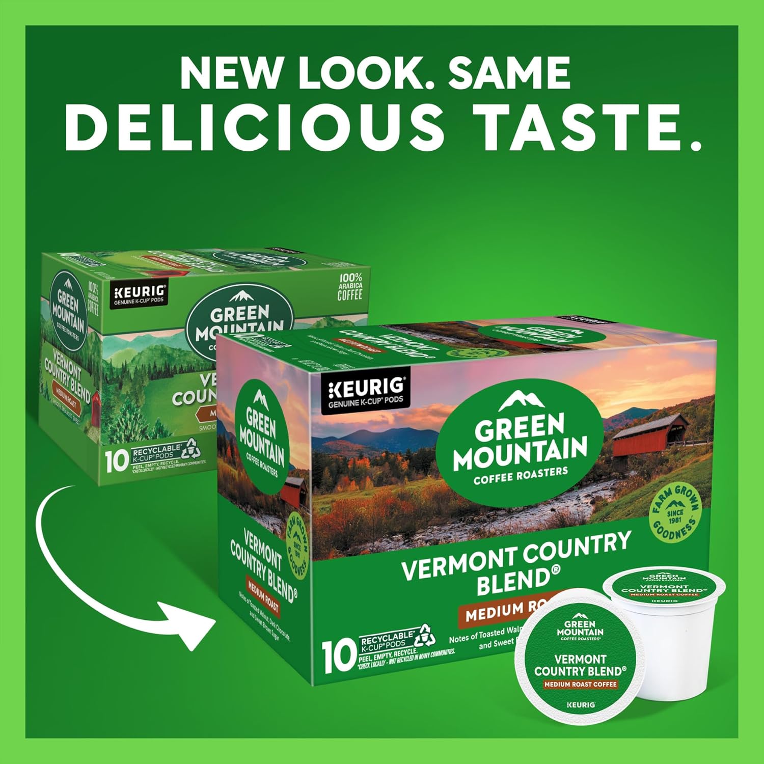 Green Mountain Coffee Roasters Vermont Country Blend Keurig Single-Serve K-Cup Pods. Medium Roast Coffee. 60 Count (6 Packs of 10)