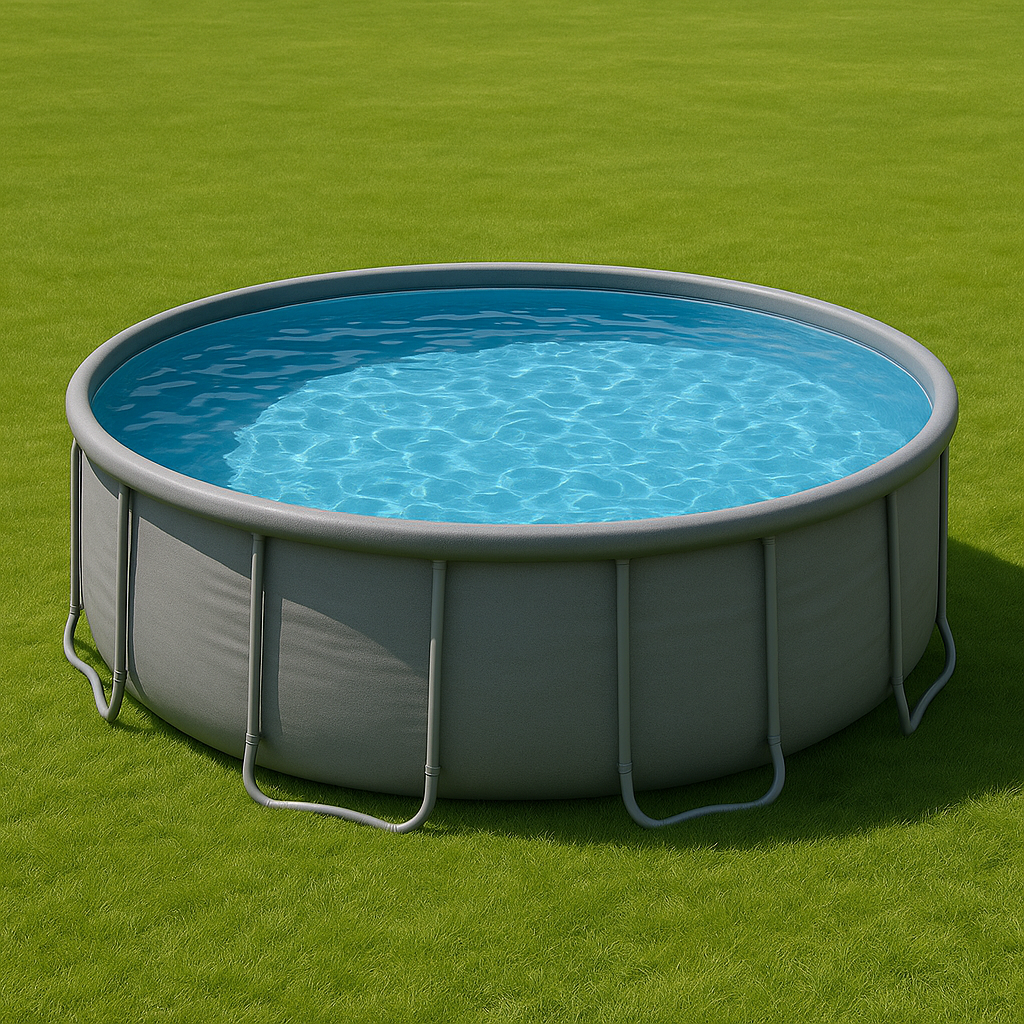 Piscina tubular redonda Redonda Piscina Sí Plástico/Metal 457x107 cm Gris