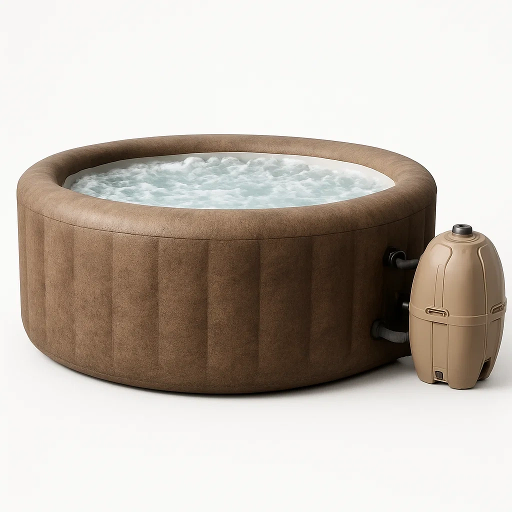 Spas hinchables 180x70 cm 4 plazas redondo marrón/blanco eMTeroL369Pj