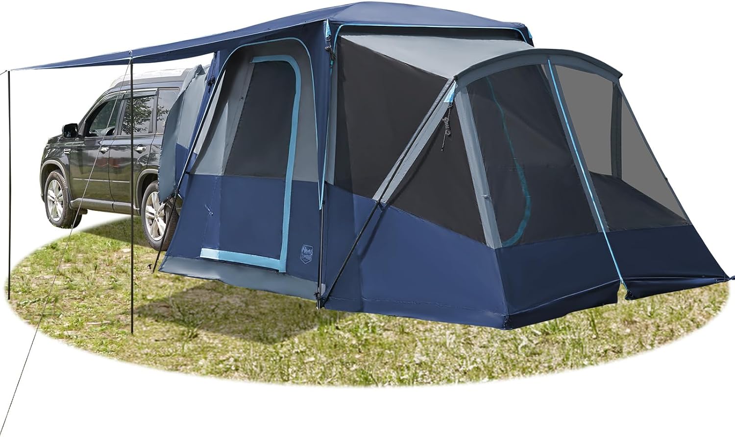 TIMBER RIDGE 5-9 Person SUV Tent with Screen Porch and Awning for Family Camping, Weather Resistant and Portable Van or Car Tent, Includes Rainfly and Storage Bag, 13