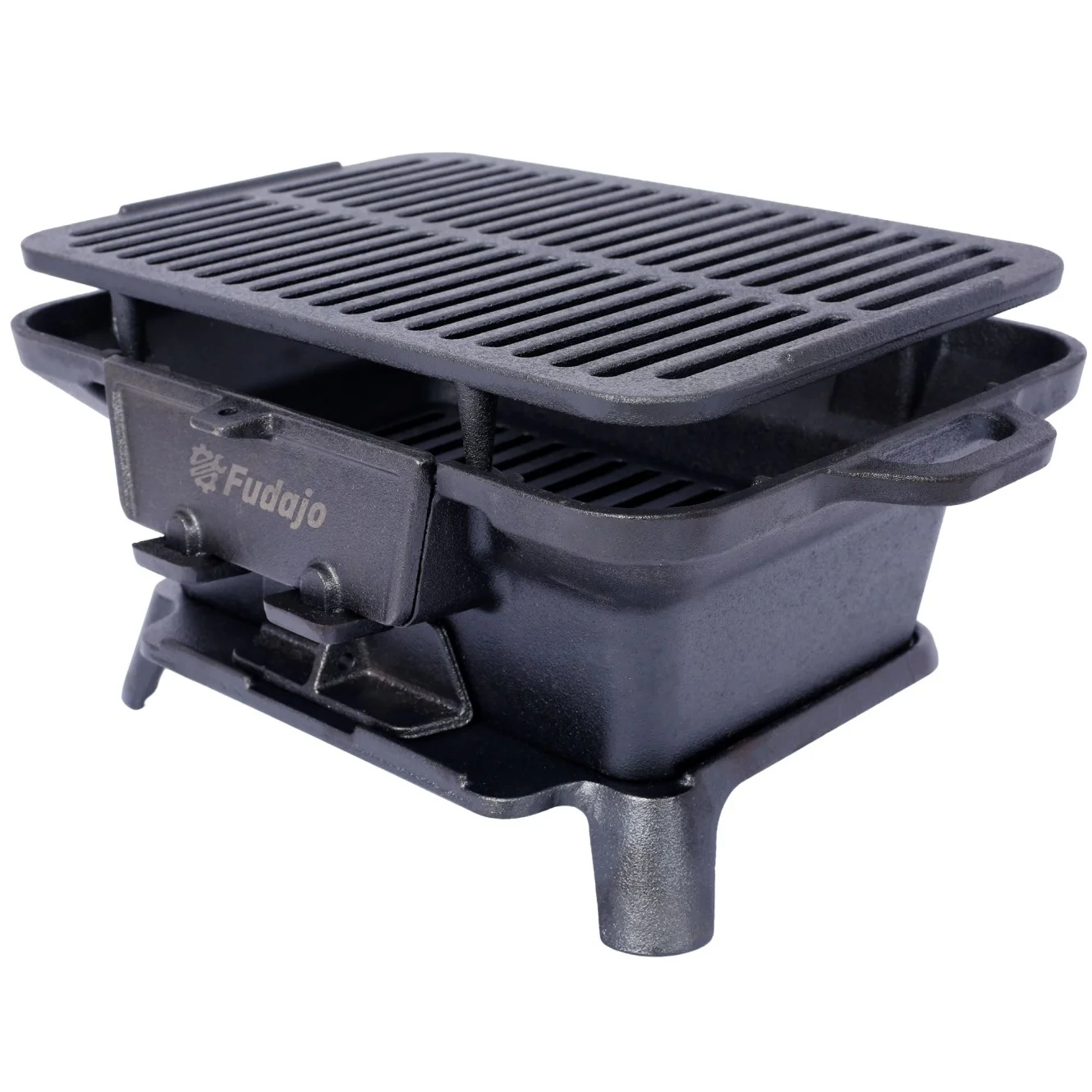 Hibachi Grill, 16" Portable Cast Iron Outdoor Tabletop Grill, Handled Mini Japanese BBQ Charcoal Stove, Small Durable Camping Cast Iron Grill with Grate Hook - Image 9