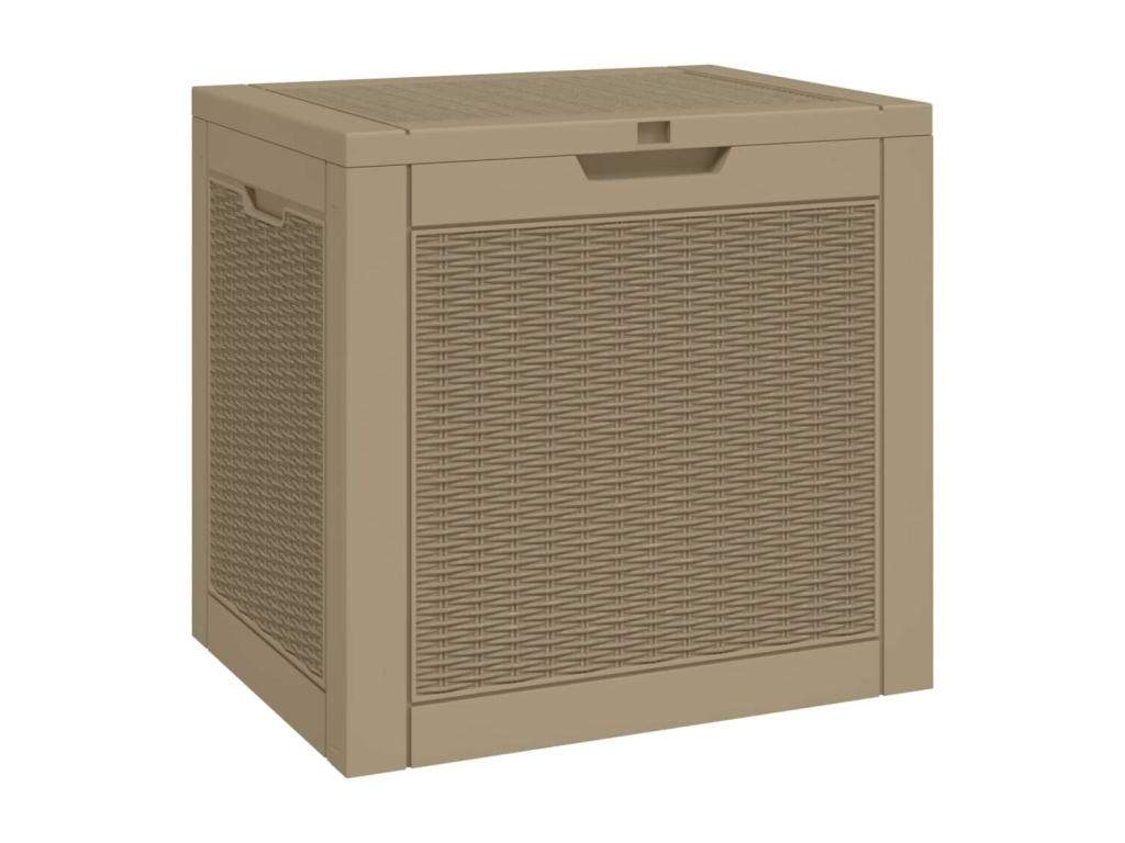 Caja de almacenaje de jardín PP marrón claro 55,5x43x53 cm