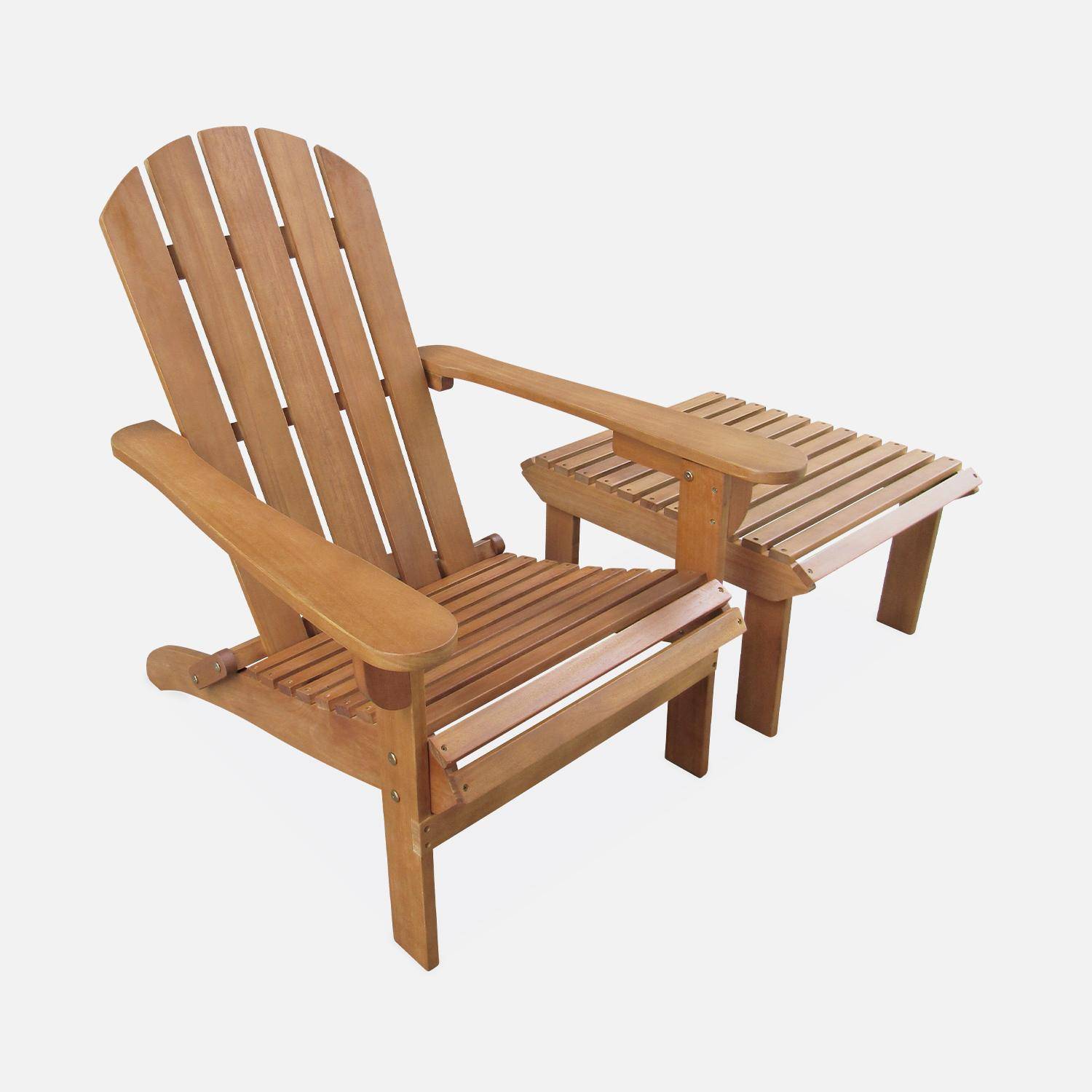 Adirondack Salamanca - Sillón de jardín y mesa de centro con patas de madera