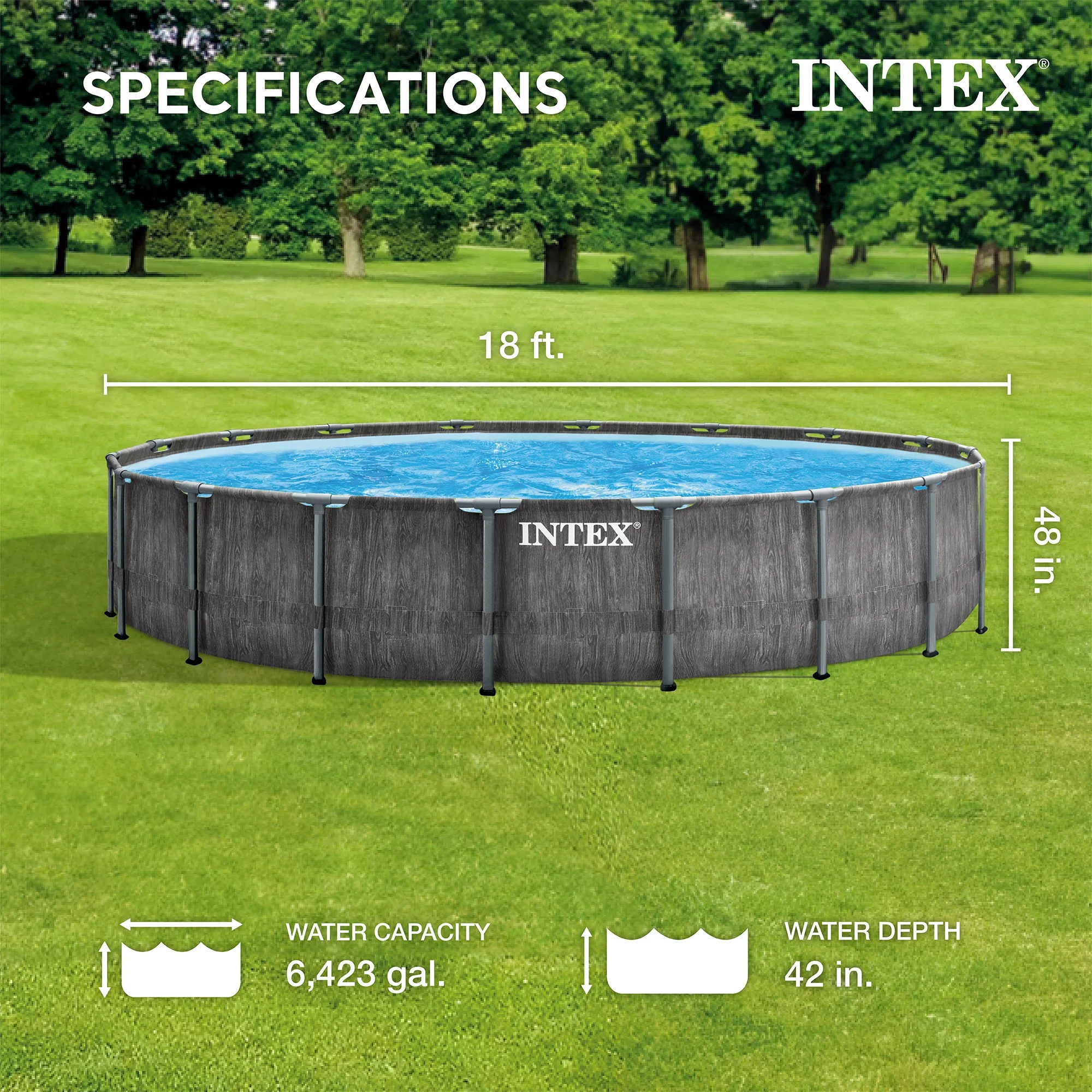 Intex 16Ft X 8Ft X 42In Prism Frame Rectangular Pool Set - Image 14