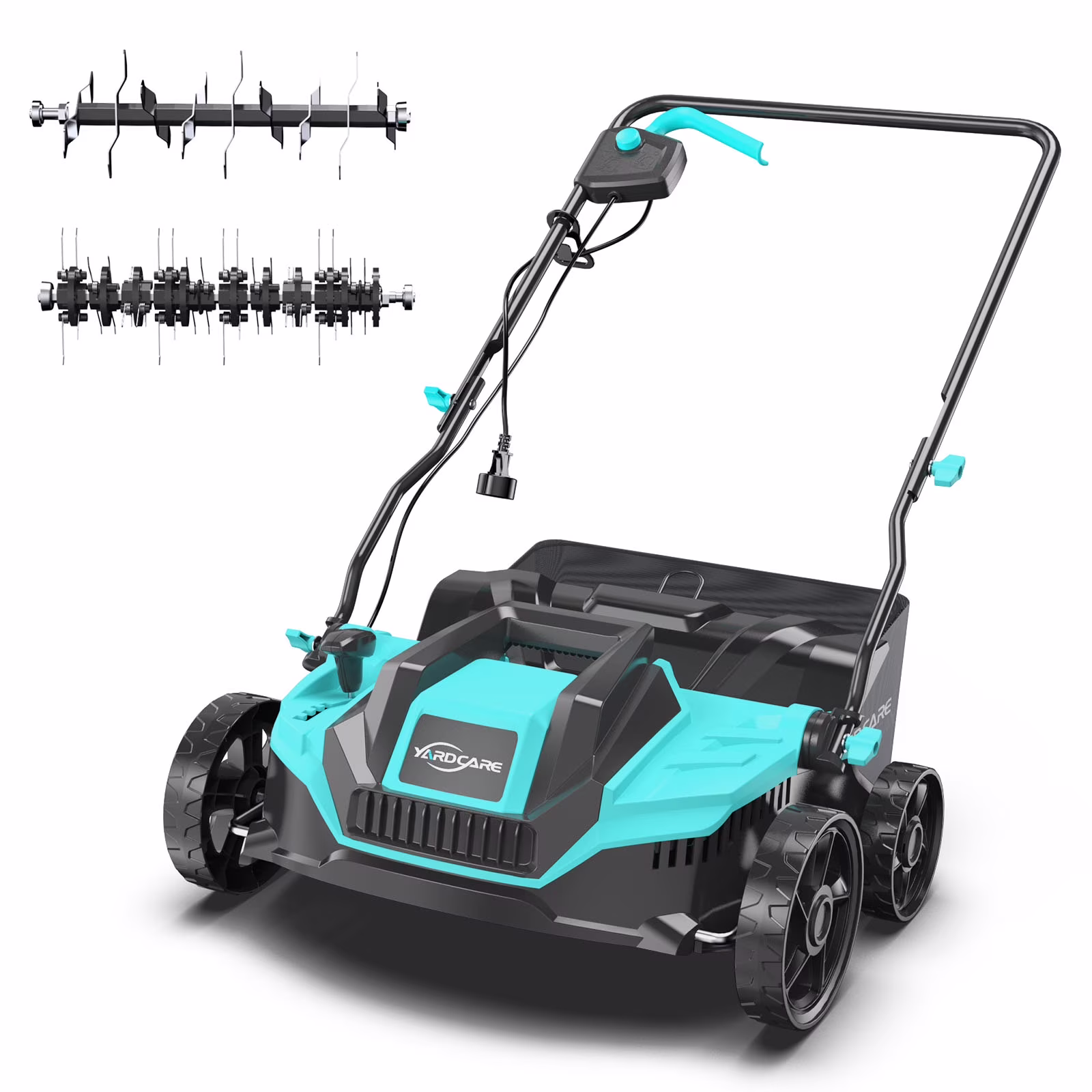 2 - in - 1 Scarifier and Dethatcher - Deep Soil Revitalization with High - Torque Motor, Adjustable Depth Control, Dual Safety Switch Removable 10.5 - Gallon Thatch Bag