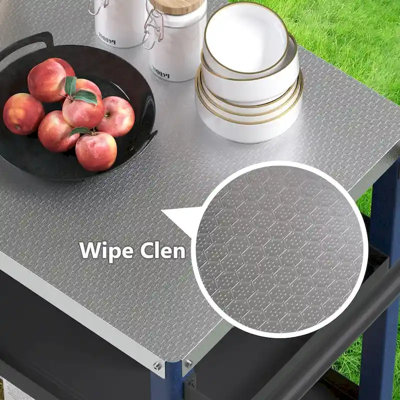 Portable Kitchen Island Grill Cart for Patios