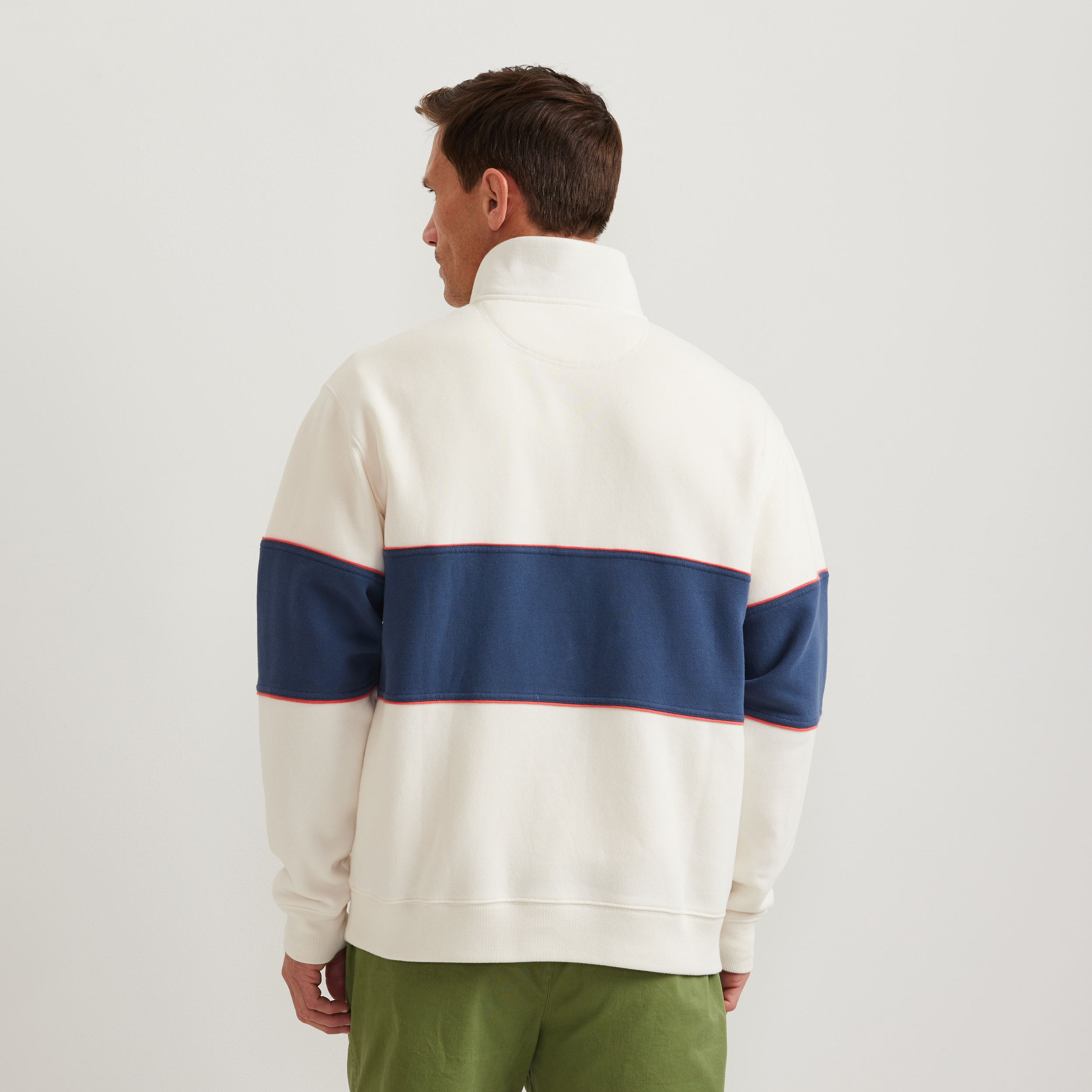 Men's Vintage Soft 1/4-Zip - Stripe - Eddie Bauer Outlet