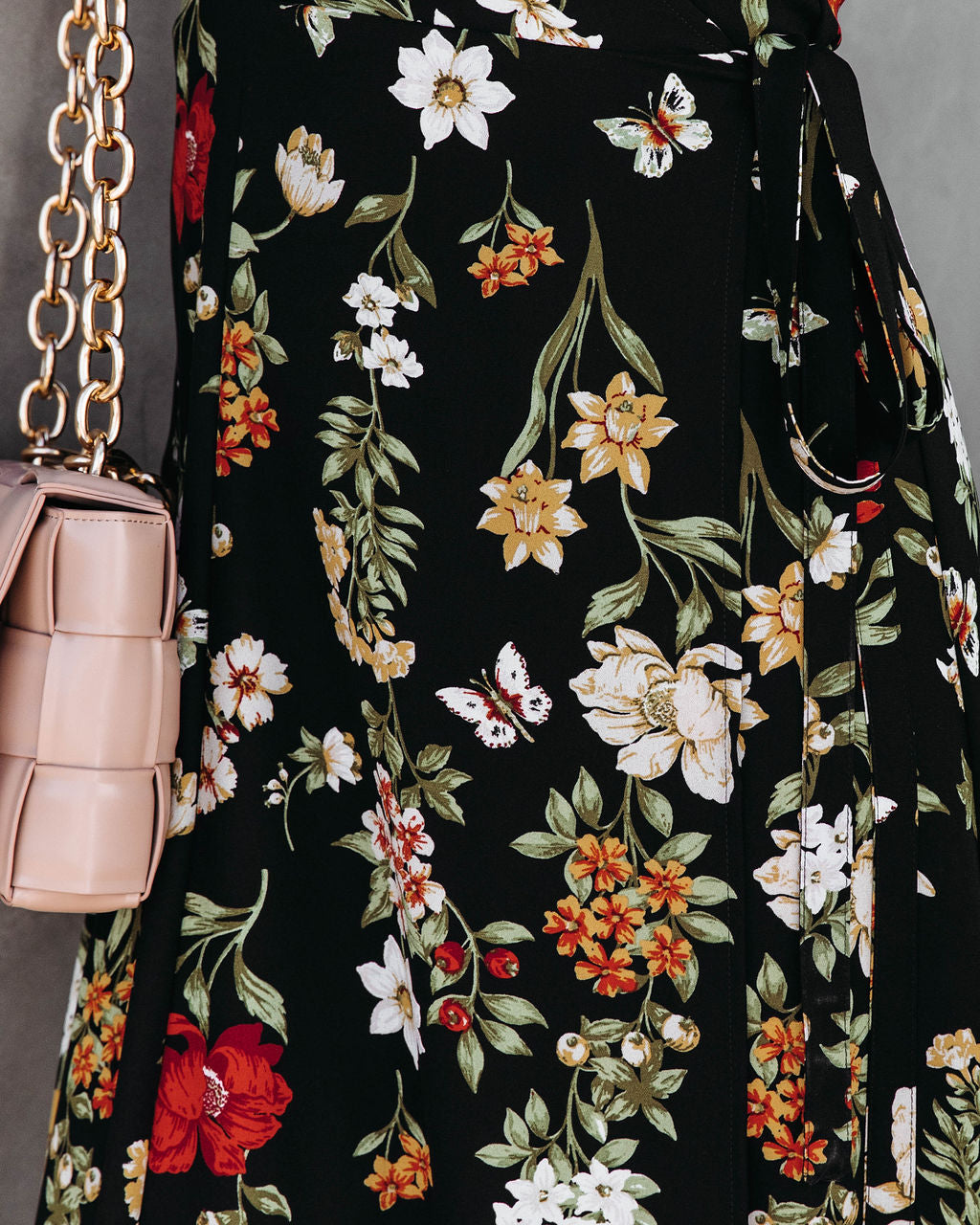 Butterfly Kisses And Floral Wishes Wrap Maxi Dress - Se7enfashion