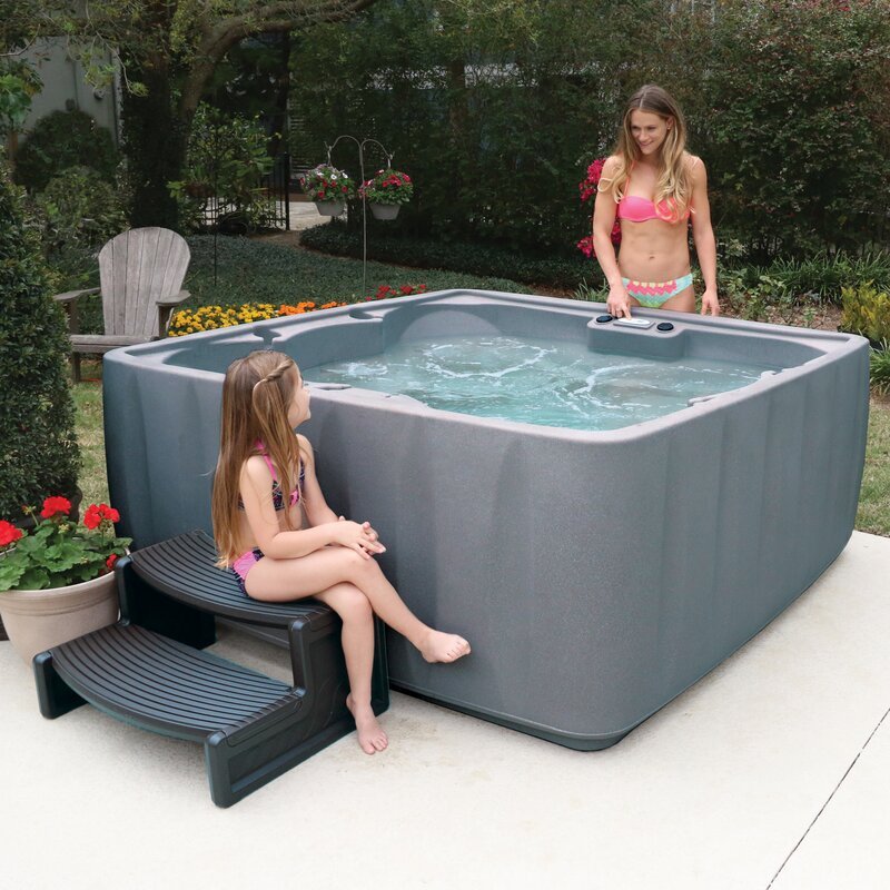Aquarest Spas, Powered By Jacuzzi Pumps 6 - Person 29 - Jet Square Plug And Play Hot Tub with Ozonator