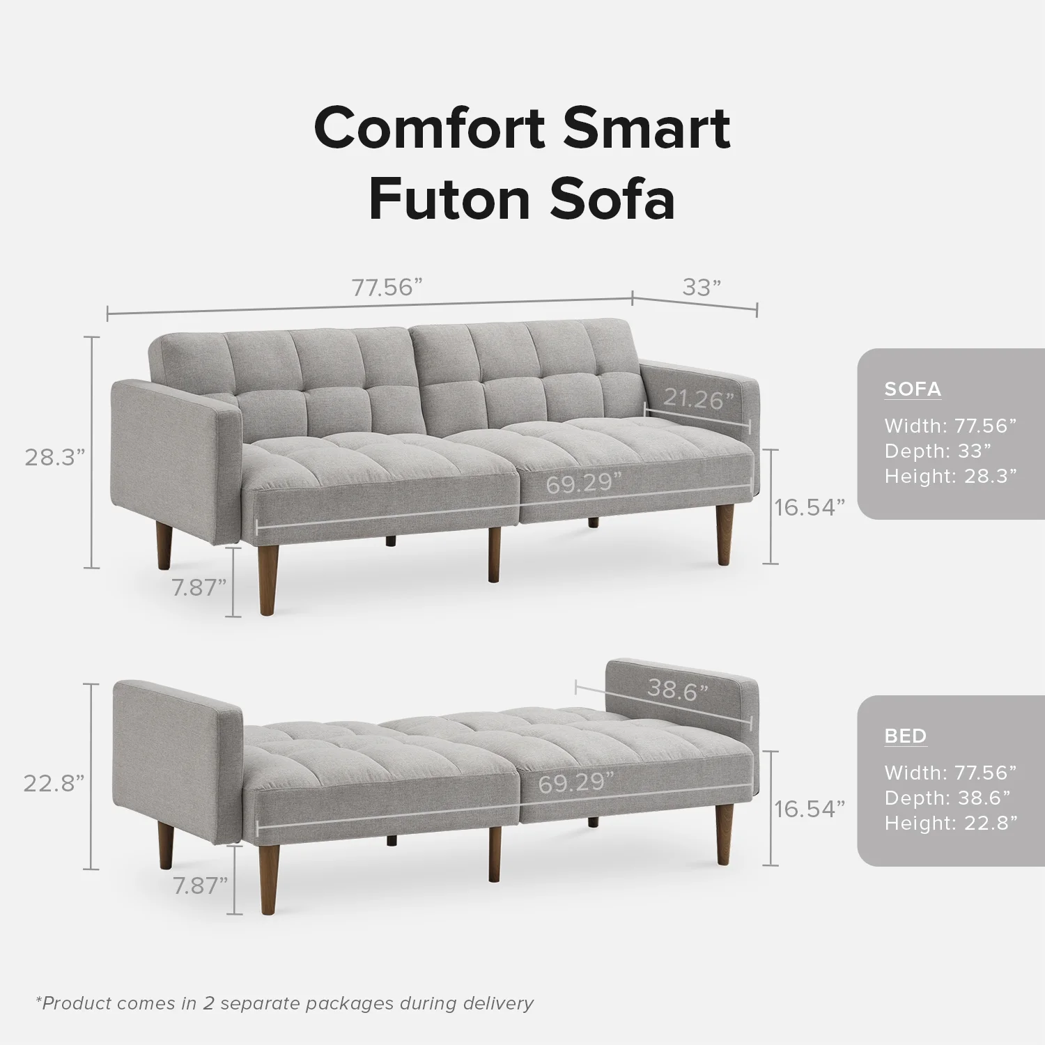 Mopio Aaron Futon Sofa Bed Old Rosa - Image 55