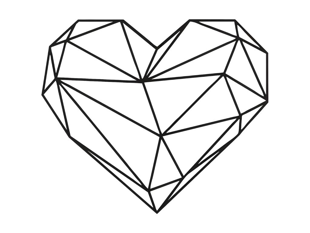 Decoración de Pared de Metal Corazón 9, Negro, 47x1,5x40 cm, Laocacasas