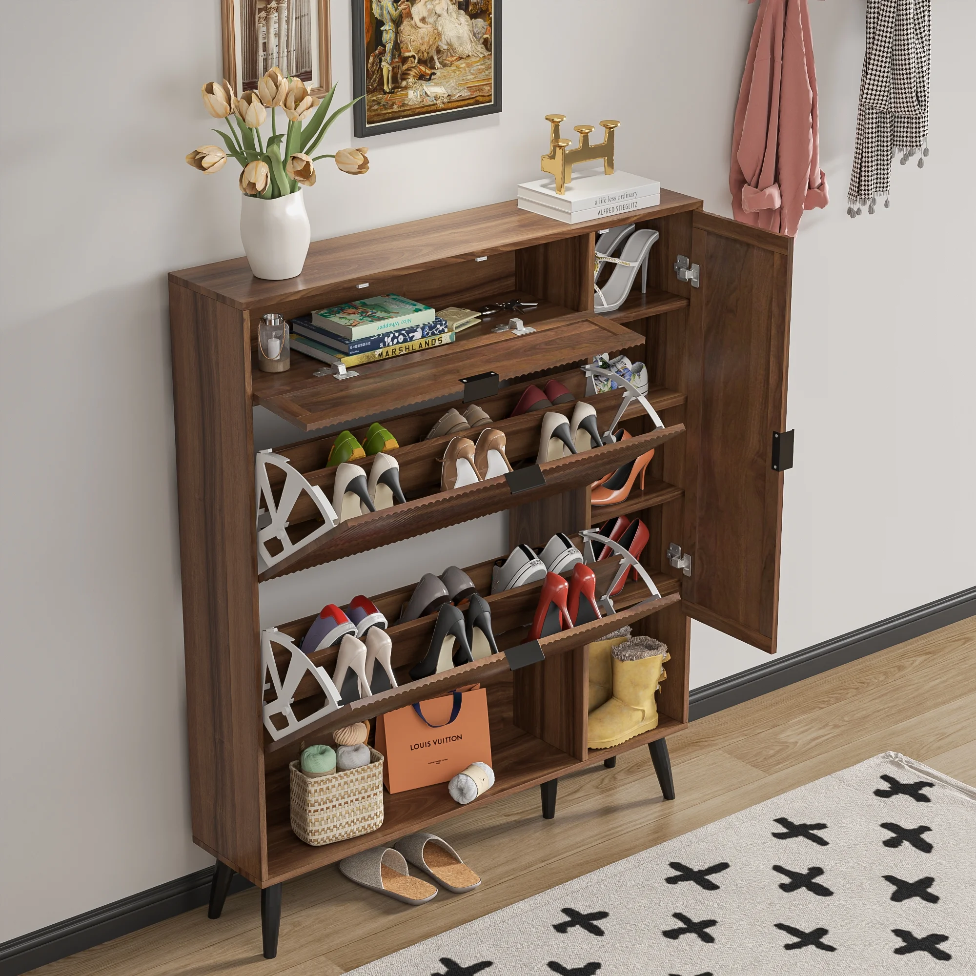 Shoe Cabinet with Drawers, slim storage cabinets, entryway shoe storage cabinets - Image 11