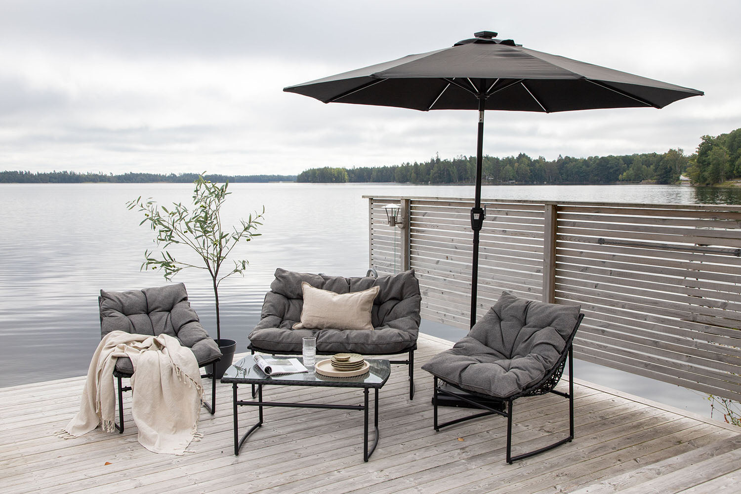 Rebellenclub Holly Parasol - ø240cm - Zwart