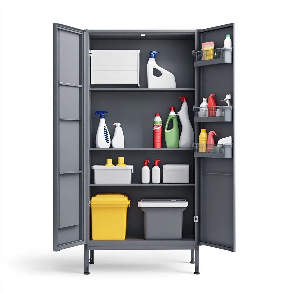 Almacenamiento y organización para exteriores uso doméstico 180x90x45 cm resina gris puertas estantes armario MX3183056