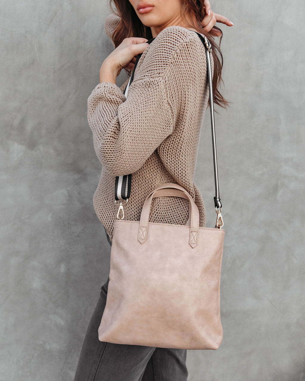Trina Faux Leather Crossbody Bag - Natural - Se7enfashion