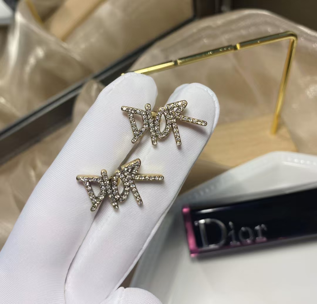 Dior Letters Stud Earrings - Original Replica Club