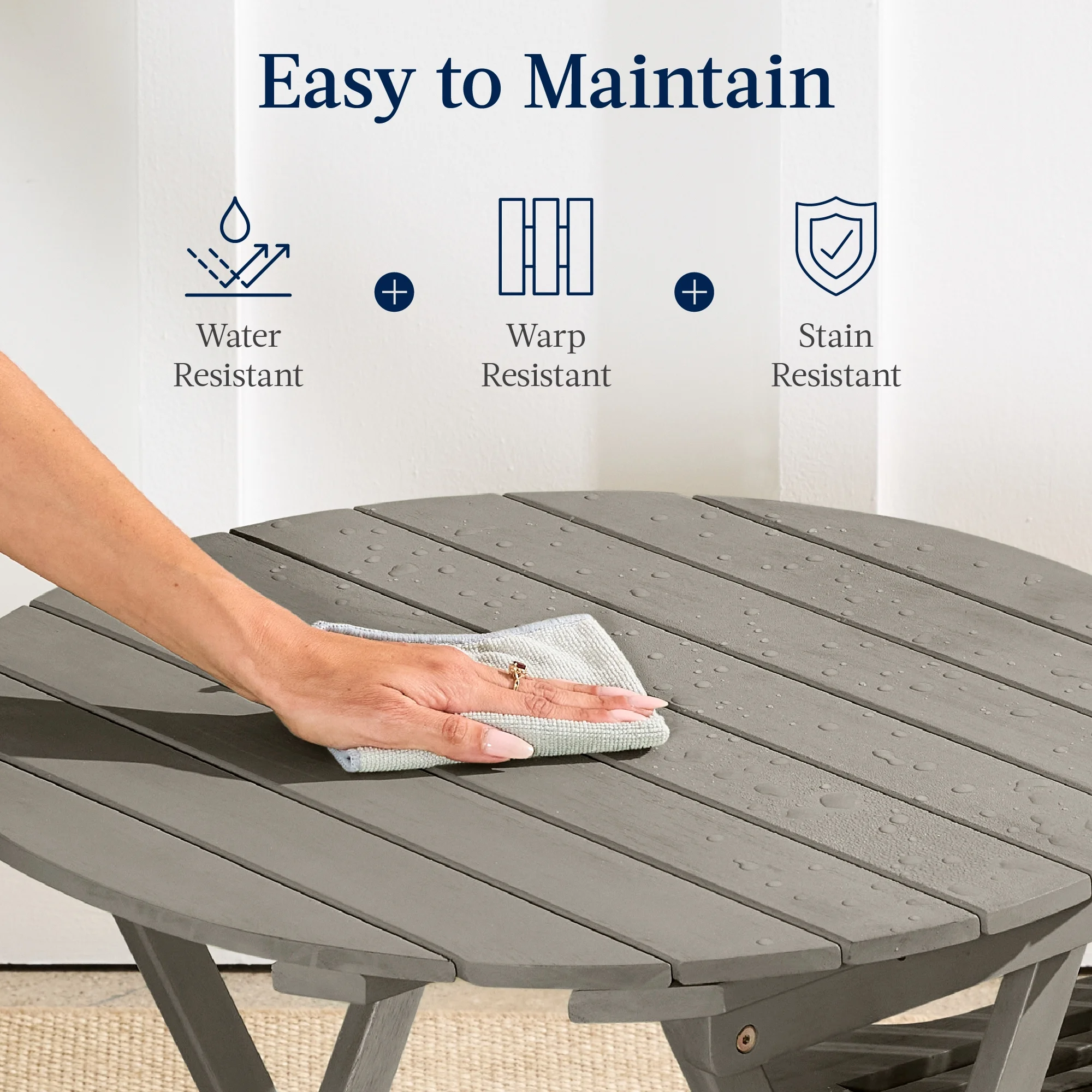 Best Choice Products 3-Piece Acacia Wood Bistro Set, Folding Patio Furniture w/ 2 Chairs, Table - Natural