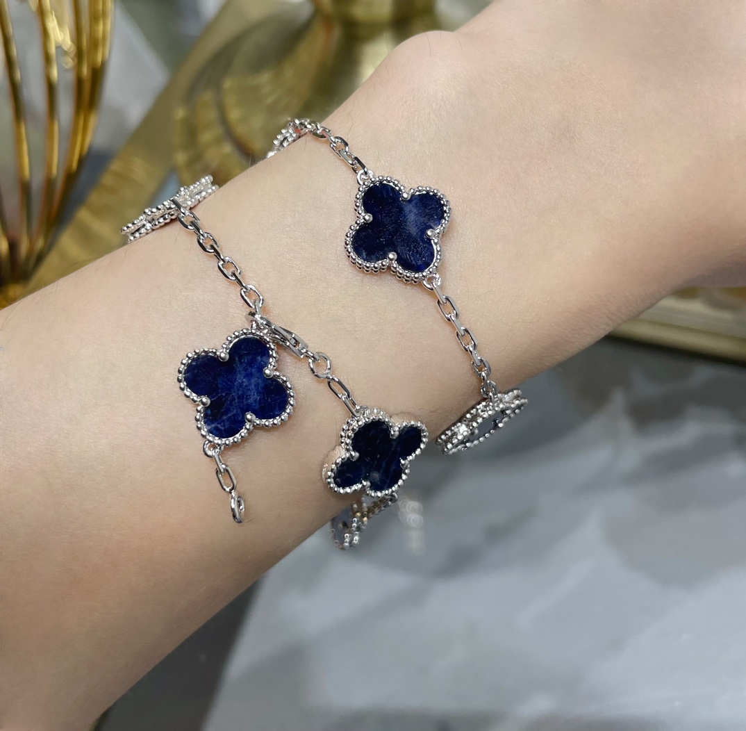 VCA Pietersite Vintage Alhambra Bracelet, 5 Motifs - Original Replica Club