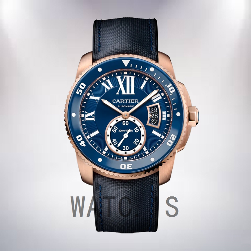 Cartier Calibre 42mm Men's WGCA0009 Rose Gold-tone Blue Dial