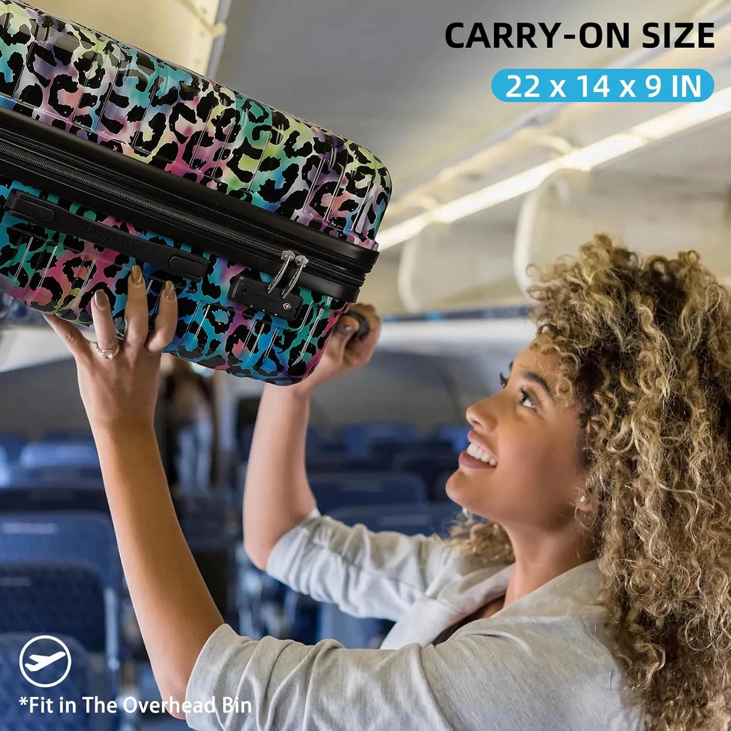 6-piece luggage set, expandable hardshell suitcase set with spinner wheels, lightweight rolling luggage set