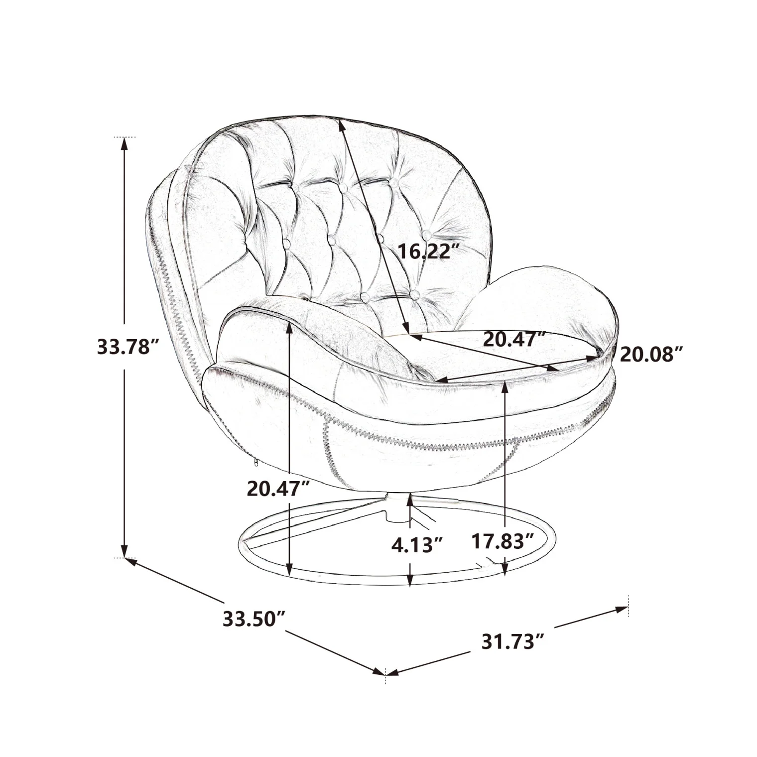 Velvet Swivel Accent Chair with Ottoman Set, Modern Tufted Armchair with Footrest for Living Room Reading TV Chairs for Adults, Comfy Chaise Lounge Chairs with 360 Degree Swiveling for Bedroom, Pink - Image 21